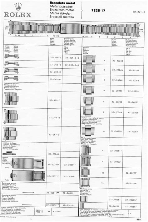 tudor clasp code chart.